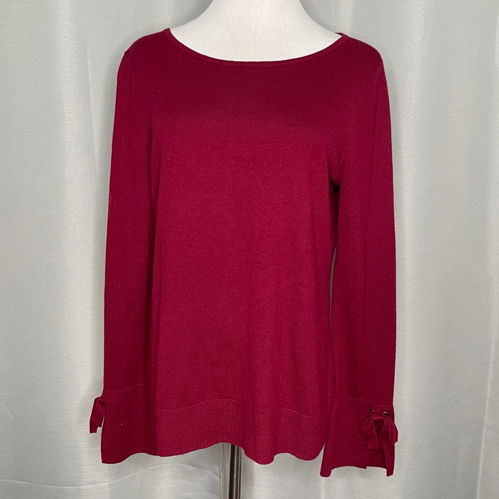 Talbots Split Bell Bow Cuff Sweater - image 1